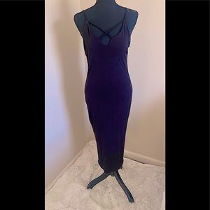 SUPER STRETCHY BLACK MIDI BODYCON COTTON DRESS